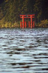 昨夕の箱根芦ノ湖越しの富士山-⑤